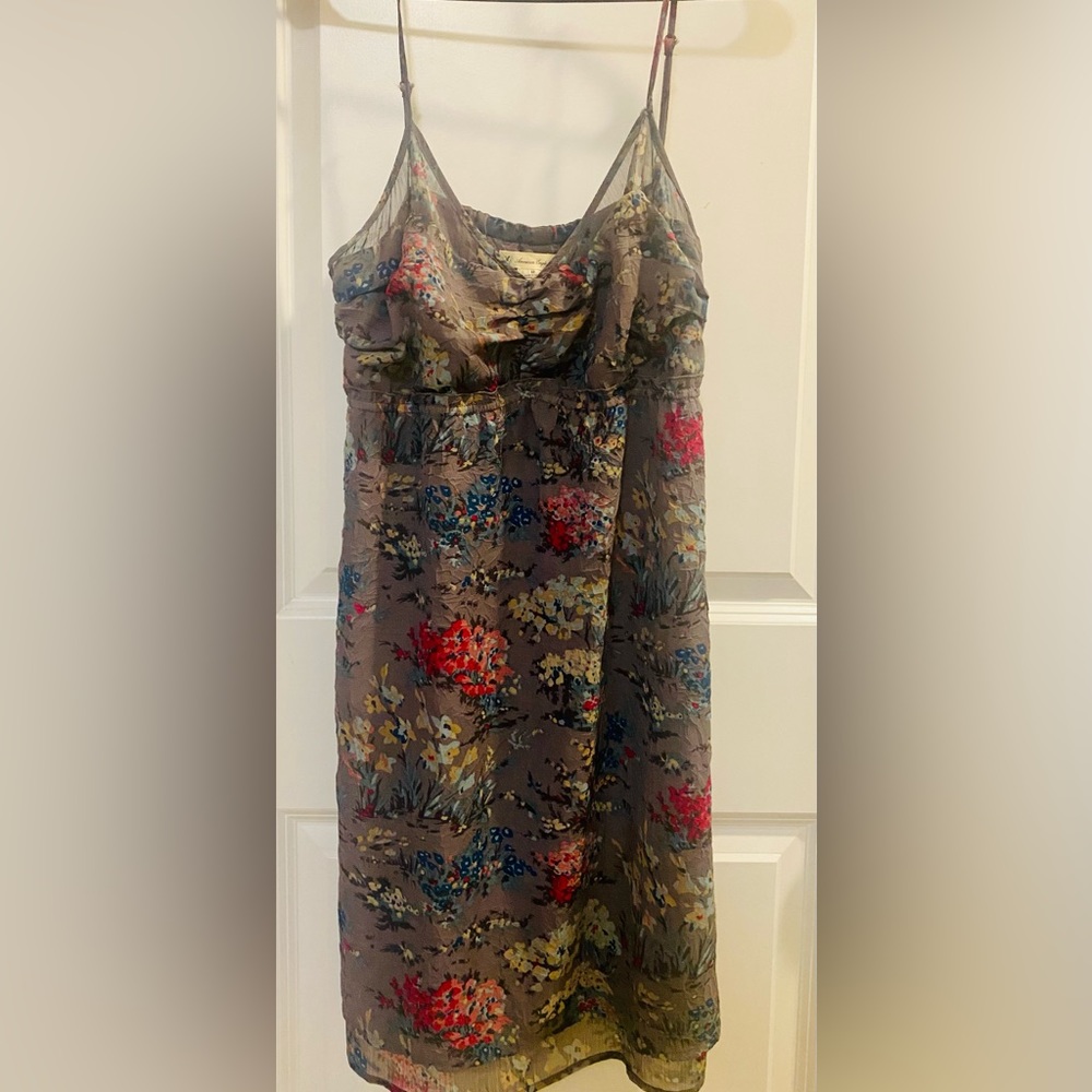 American Eagle dress purple/grey size 12 adjustable straps and side zipper